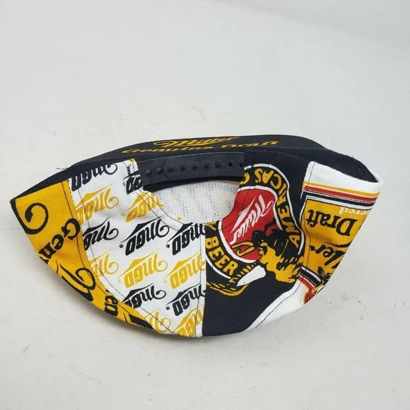 Vintage MGD Miller Loud Bright Yellow Black Mens OS Snapback Hat Cap Beer USA